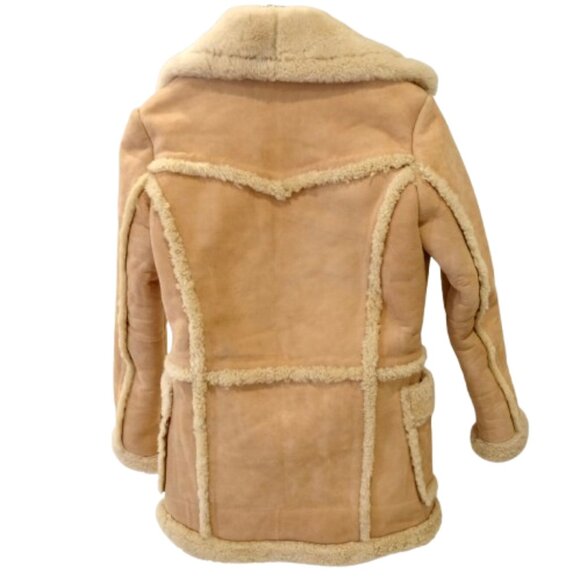 THE LEATHER GEMS~100% LAMBSKIN SUEDE SHEARLING WOMENS COAT Size Small  LIKE NEW - Picture 2 of 5